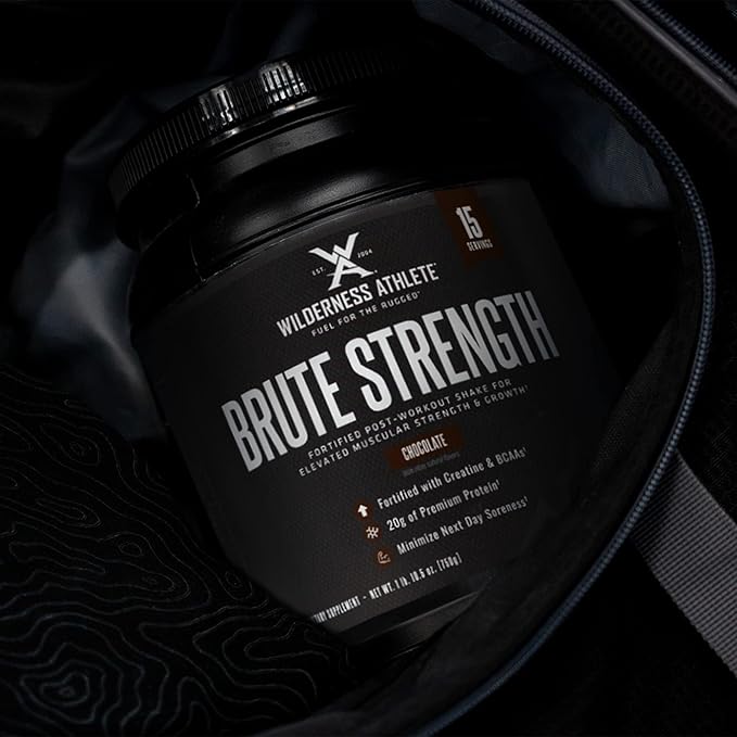 Wilderness Athlete - Brute Strength BCAA Post Workout | BCAA Creatine Workout Powder - Premium Post Workout Recovery Drink | 15 Serving Tub (Apple Pie)