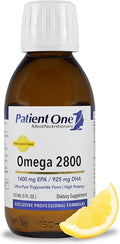 Patient One Omega 2800 Liquid | Supplement to Support Heart Cognitive and Joint Health* | High-Potency Omega-3 Fish Oil | Lemon Flavor | 5 fl oz