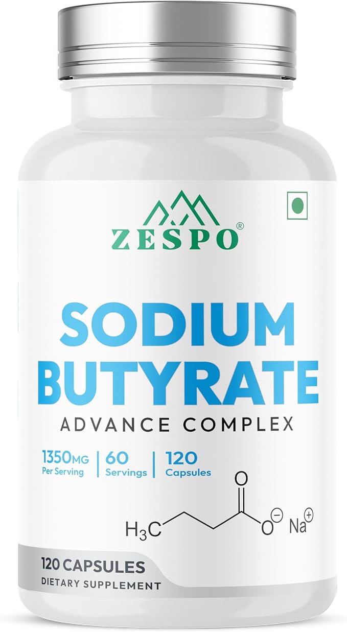 Sodium Butyrate 1000 mg (1350 mg Advanced Complex) – Micro-Encapsulated Butyrate with Tributyrin Calcium BHB &amp Baobab 120 Vegan Capsules (60 Servings)