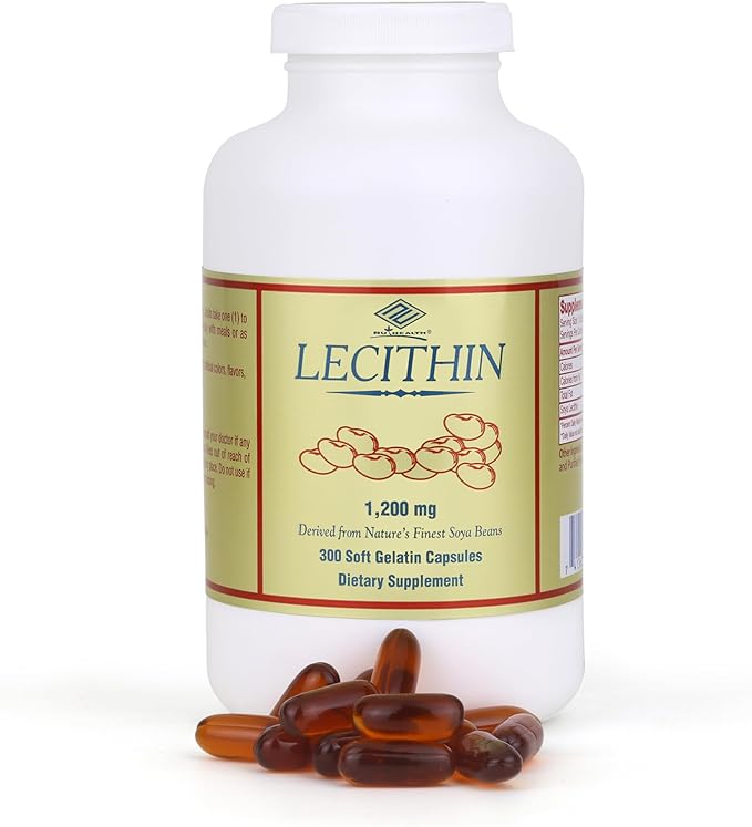 Nu-Health Soy Lecithin 1200 mg Capsules – Non-GMO Soy Phospholipids with Choline – Supports Fat Metabolism Liver Function &amp Cognitive Health – 300 Capsules