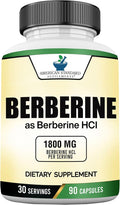 American Standard Supplements Berberine Capsules 1800mg Per Serving 90 Veggie Capsules