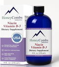 HoneyCombs Vitamin B3 Niacin Supplement Liquid Drops - High Potency Vitamin B3 Liquid Drops for Men &amp Women - Maintain Digestive System Skin Tongue Energy and More - Vegan Niacin Drop (8 Fl oz)