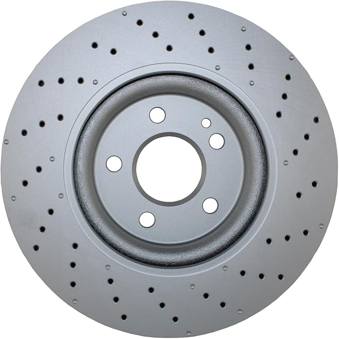Drilled Coated Vented 320mm 5 Lugs Disc Rotors and Akebono EURO Ceramic Pads Electronic Sensors Front Brake Kit For Infiniti QX30 Benz C117 CLA250 X156 GLA250 2.0L L4 Sport Package