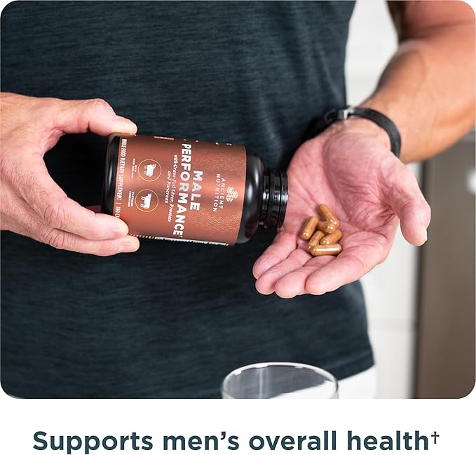 Ancient Nutrition Organ Supplements for Men Grass-Fed and Wild Organ Complex Capsules Liver Prostate Pancreas Supports Male Performance Healthy Aging 180 Ct