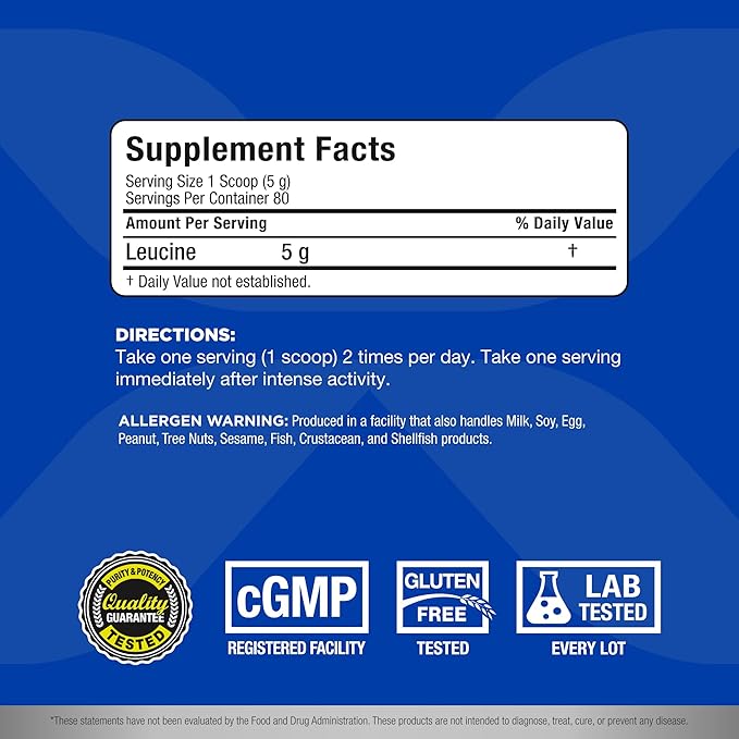 ALLMAX LEUCINE - 400 g - Stimulates Protein Synthesis Preserves Lean Muscle &amp Promotes Recovery - 80 Servings