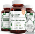 Natural Nutra Zinc Picolinate 30 mg Double Strength Raw and Pure Highly Bioavailable Supplement for Growth and Immune Support Helps Promote Skin Health Helps Support Metabolic System 100 Capsules