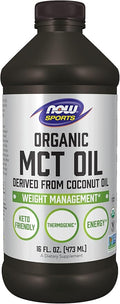NOW Sports Nutrition Organic MCT (Medium-chain triglycerides) Oil (in Plastic) 16-Ounce