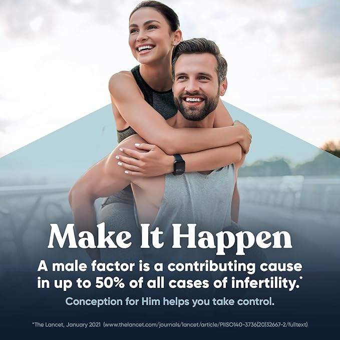 Eu Natural Conception for Him - Male Fertility Supplements with Ashwagandha Folate &amp Zinc - Sperm Count Motility &amp Strength Support - Fertility Support for Men 120 Vegetarian Capsules