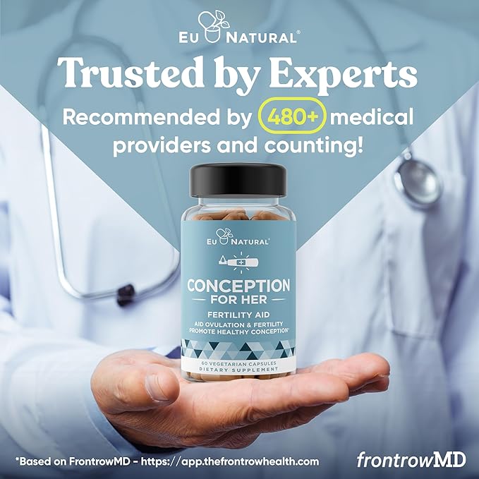 Eu Natural Conception for Her Fertility Supplements for Women - Ovulation Hormonal Balance &amp Regular Cycle Support - Myo-Inositol Folate Shatavari &amp Vitex - 120 Vegetarian Capsules
