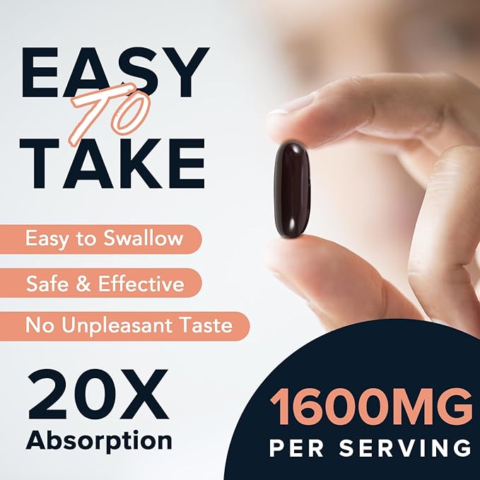 1600 mg Liposomal NAD Supplement 98% Pure NAD+ Supplement Superior Absorption Alternative to Nicotinamide Riboside or NADH to Boost NAD+ for Aging Defense Energy Longevity 60 Softgels