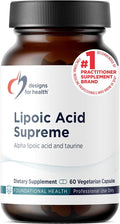 Designs for Health Lipoic Acid Supreme - 300mg Alpha Lipoic Acid with Taurine - Vegan Non-GMO ALA Supplement (60 Capsules)