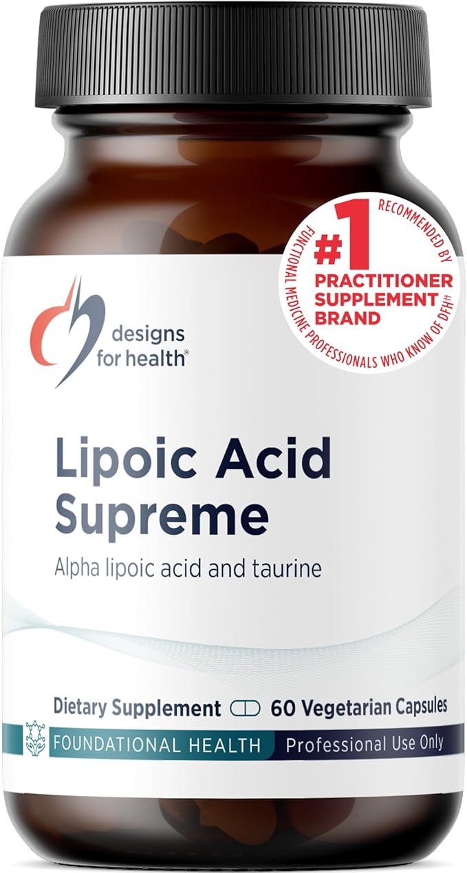 Designs for Health Lipoic Acid Supreme - 300mg Alpha Lipoic Acid with Taurine - Vegan Non-GMO ALA Supplement (60 Capsules)