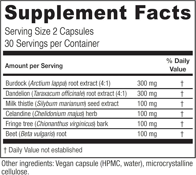 Vitanica Hepafem Liver Cleansing Support Vegan/Vegetarian 60 Capsules