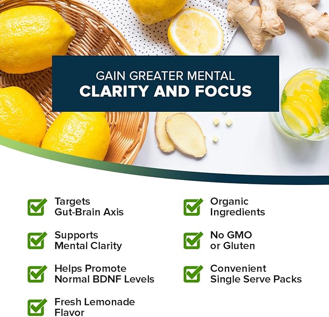 Organifi: Pure Smart Packs - Organic Brain and Immunity Support - Revitalizes Daily Mental Focus - Lemon Flavor 3 Pack