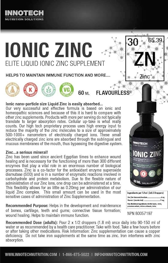 INNOTECH Nutrition: Liquid Ionic Zinc - 60 ml