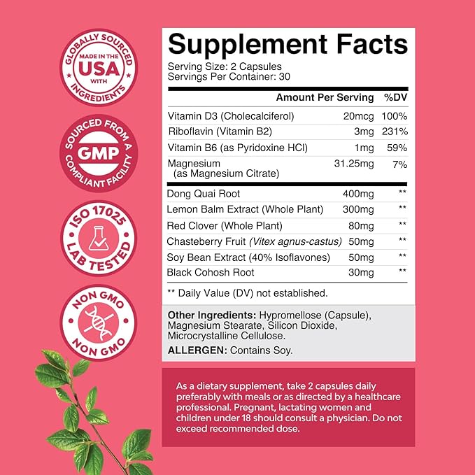 Bundle of Digestive Enzymes with Ox Bile Supplements for No Gallbladder for Pancrease Cleanse &amp Detox and Herbal Menopause Supplement - Female Hormone Balance for Night Sweats Hot Flashes Mood Swi