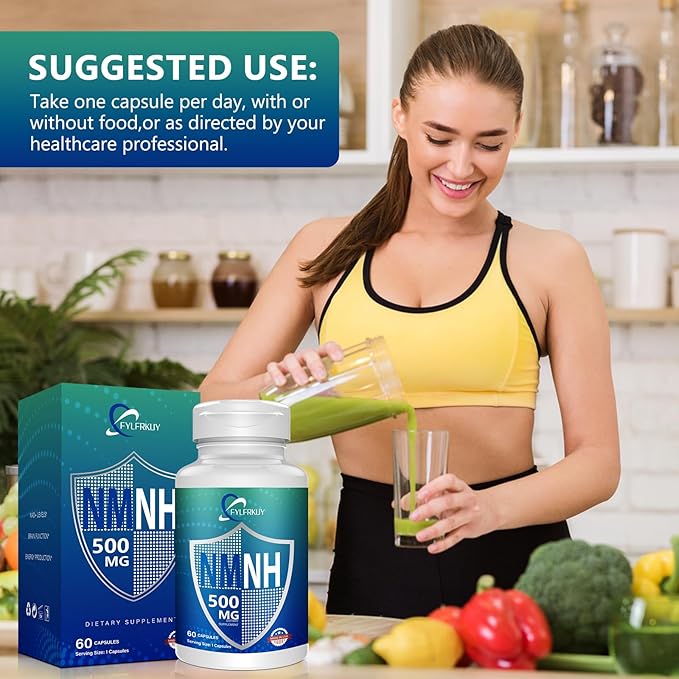 New NMNH 500mg Per Serving (Dihydronicotinamide Mononucleotide) NAD 𝐒𝐮𝐩𝐩𝐥𝐞𝐦𝐞𝐧𝐭𝐬 Pure Organic More Effective Than NMN for Anti-Aging Energy Immunity Focus - 60 Count