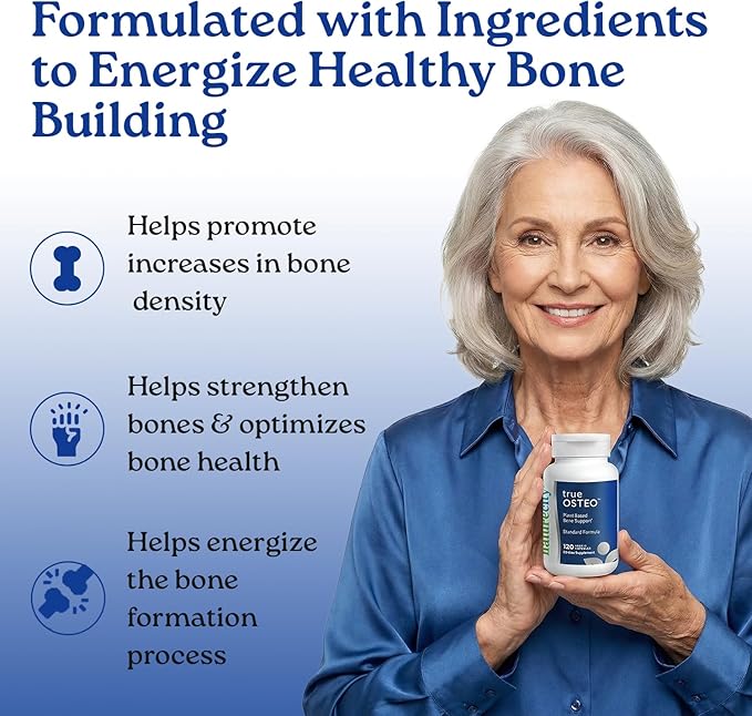 NatureCity True-Osteo Plant-Based Supplement for Bone Strength | AlgaeCal Calcium &amp Magnesium Plant-Based Vitamin D3 Vitamin K2 Silicon| Gentle on Stomach (240 Capsules)