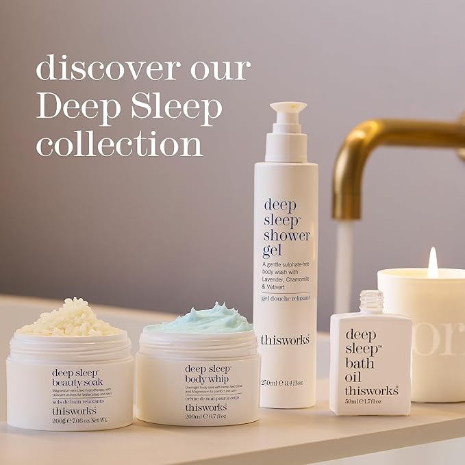 This Works Deep Sleep Pillow Talk Set – Natural Sleep Remedy Duo with Lavender Camomile &amp Vetivert – 75ml Pillow Spray &amp 5ml Stress-Check Roll-On ($42 Value Set)