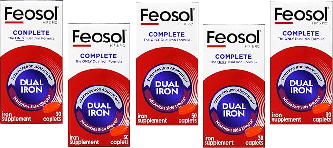 Feosol Bifera Iron Caplets Complete 30 ea (Pack of 5)