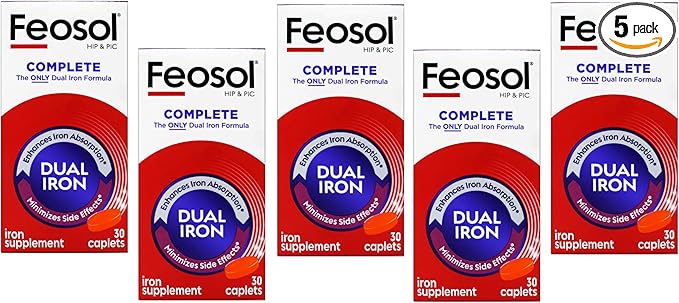 Feosol Bifera Iron Caplets Complete 30 ea (Pack of 5)