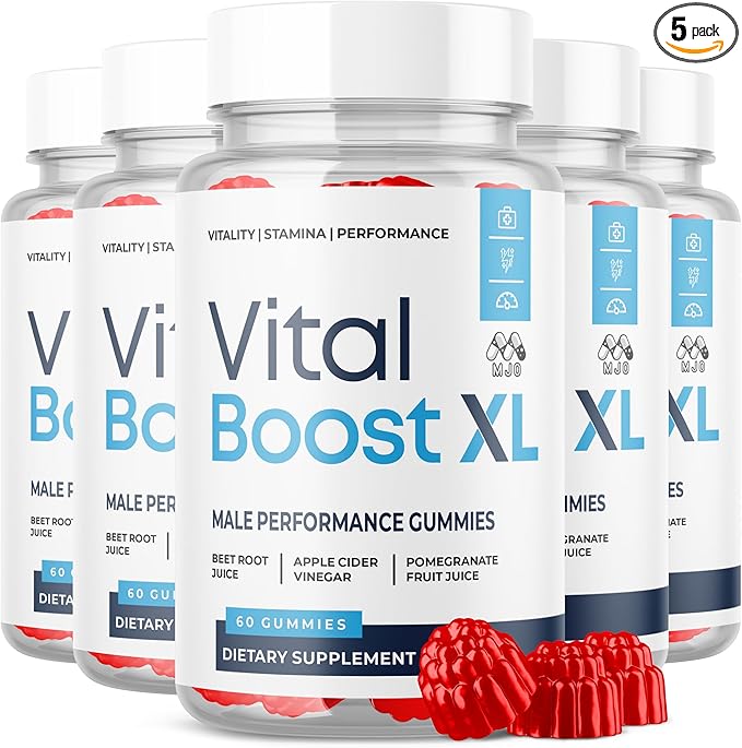 (5 Pack) Vital Boost XL Gummies Official VitalBoost X L Gummys for Men with All Natural Ingredients Vital Boost XL Advanced for Wellness Support with Premium Active Lifestyle Vitamins (300 Gummies)