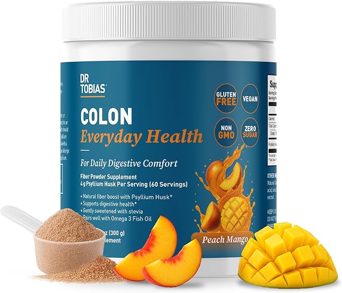 Dr. Tobias Fat Burner Nightly &amp Colon Everyday Health Peach Mango – Nighttime Metabolism Support &amp Daily Psyllium Fiber Drink for Digestive Health