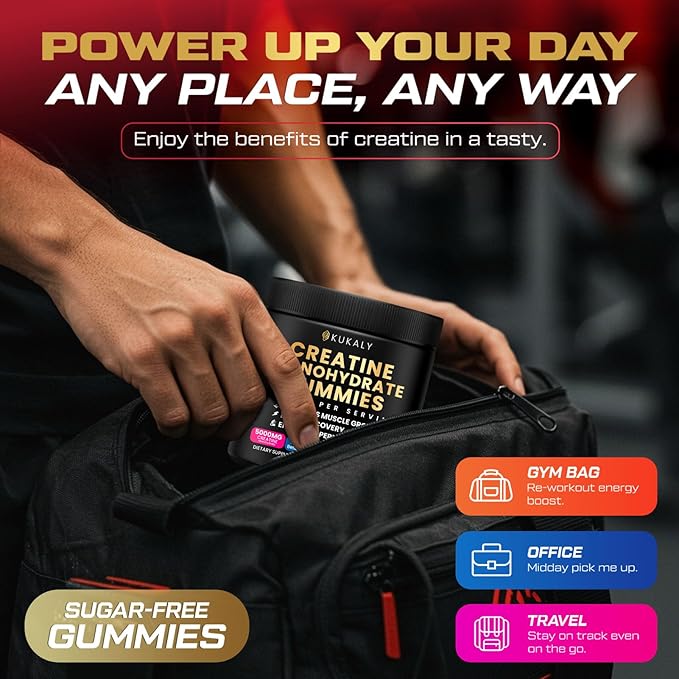Creatine Monohydrate Gummies for Men &amp Women 9000MG Creatine Gummies Sugar Free with L-Taurine BCAA 2:1 B12 B6 for Boost Strength Focus &amp Endurance Vegan Non-GMO Strawberry 120pcs