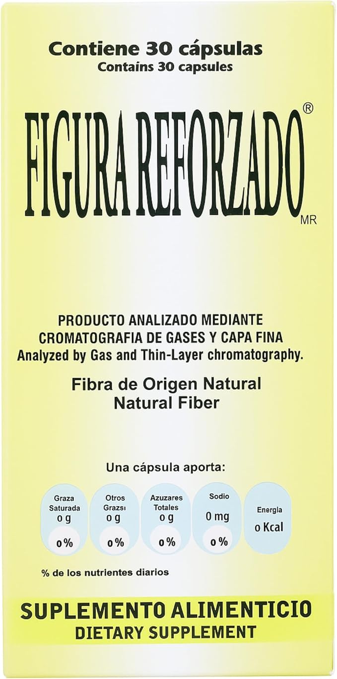 Figura Reforzado Fiber Supplement - 30 Capsules - Fiber Pills for Digestive Health - Natural Fiber Capsules for Regularity and Wellness - Convenient and Easy to Swallow