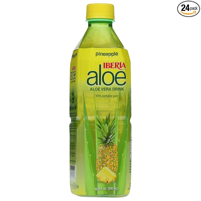 Iberia Aloe Vera Juice Drink Pineapple 16.9 Fl Oz (Pack of 24)
