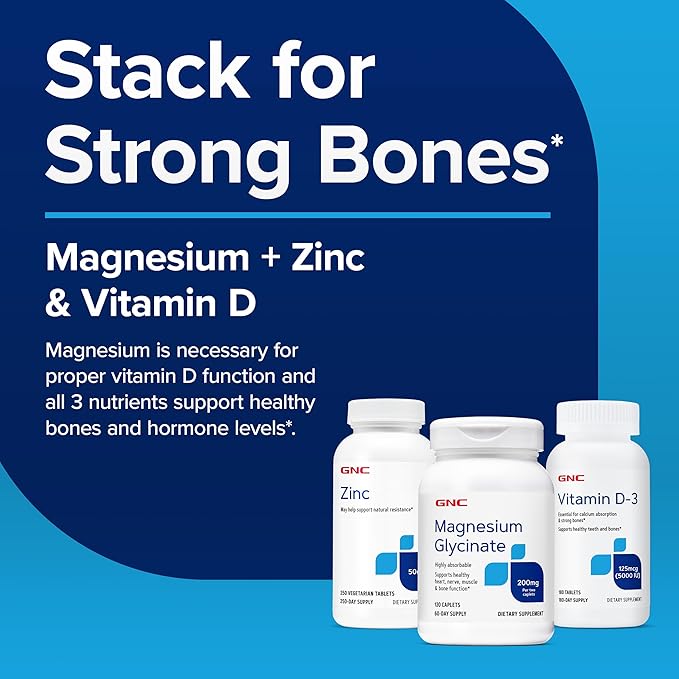 GNC Magnesium Glycinate Dietary Supplement for Men &amp Women Supports Heart Nerve Muscle &amp Bone Function Highly Absorbable Gluten Free No Artificial Colors Vegan No Soy 200mg 120 Capl
