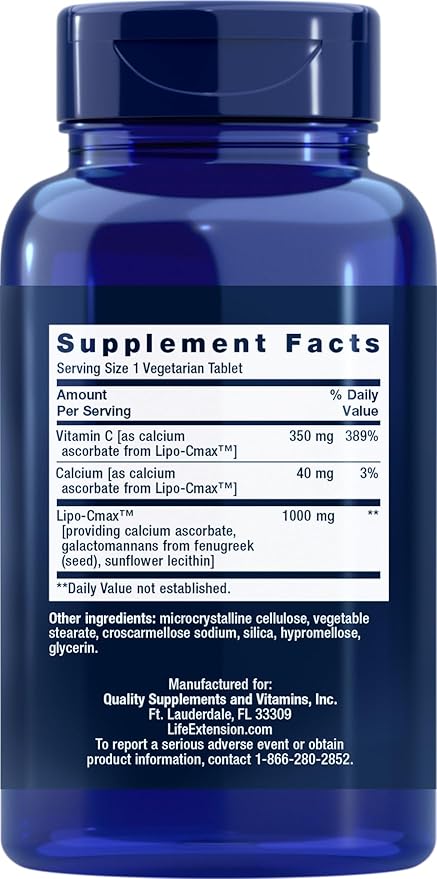 Life Extension Vitamin C 24-Hour Liposomal Hydrogel Formula 90 Vegetarian Tablets