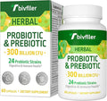 Probiotics for Women Men- 300 Billion CFU 24 Strains Probiotic+15 Organic Herbs Prebiotics Blend Pre and Probiotics for Digestive Health Immune &amp Gut Diarrhea Bloating Vegan 2 Month Supply