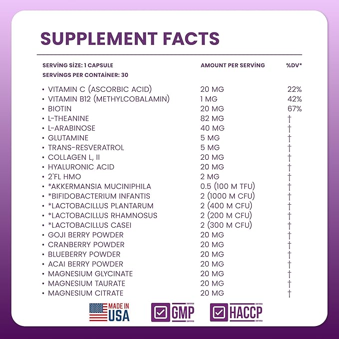 Chewable Akkermansia Probiotic and Prebiotic Supplement NOVO 2.0 with HMO Supports Gut and Oral Microbiome Supplements for Digestive Health and Skin Vitality Targeted Delivery 30 Tablets