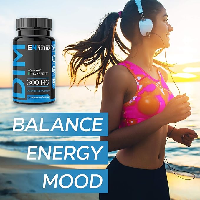Effective Nutra Dim Supplement 300mg with BioPerine - Extra Strength Estrogen Blocker for Men &amp Women - Hormone &amp Metabolism Support - 4 Month Supply