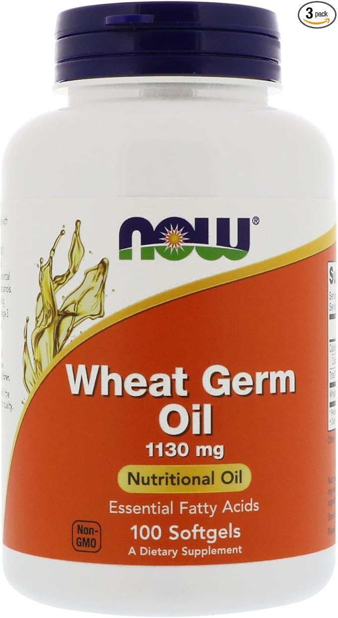NOW Foods Wheat Germ Oil 20 Minum 100 Sgels (Pack of 3)