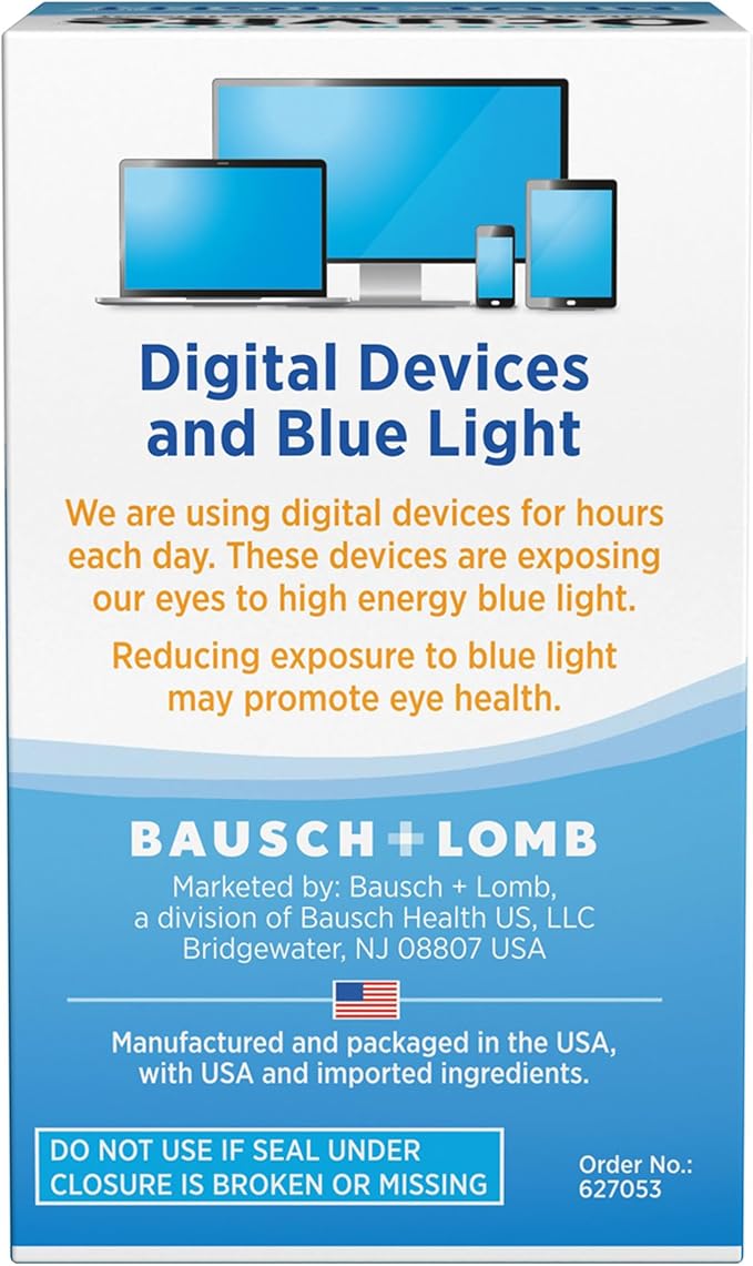 Bausch + Lomb Ocuvite Blue Light Lutein 25mg Lutein &amp Zeaxanthin Supplement 30 Softgels (Pack of 3)