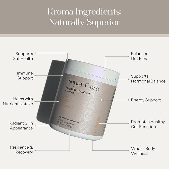 KROMA. ImmunoLin® IgG Powder – Dairy-Free Colostrum Alternative for Gut &amp Immune Support | Lactoferrin (effera™) + HMOs | Vegan Non-GMO | Unflavored | 60 Servings
