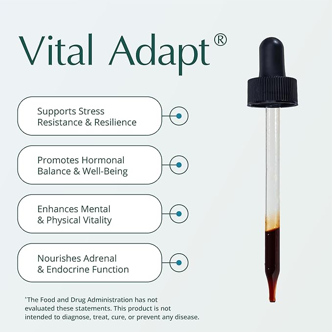 Natura Health Products Vital Adapt Supplement - Daily Nourishing Adaptogenic Tonic for Endocrine Function Support - Featuring Rhodiola Ashwagandha Cordyceps Reishi (4 Fluid oz)