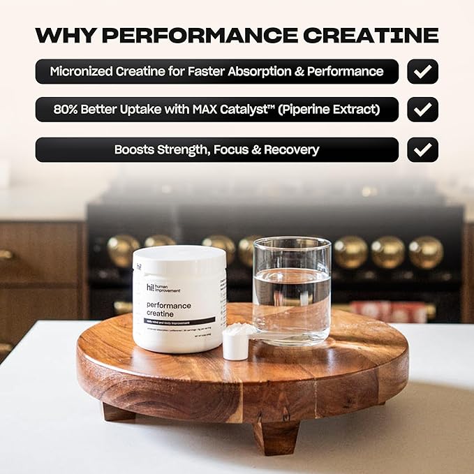 Human Performance Creatine Powder | Micronized Creatine Monohydrate for Strength Energy &amp Focus | Supports Muscle Power &amp Endurance | 30 Servings