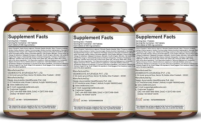 Chandraprabha Vati - Ayurvedic Supplement for Unisex | 360 Tablets (Pack of 3)