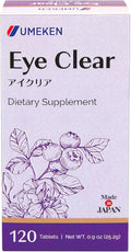 Umeken Eye Clear Dietary Supplement Blueberry Extract Lutein Zeaxanthin Ginkgo Vision Supplements for Adults Eye Vitamins 2 Months Supply 120 Tablets Pack of 120