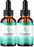 (2 Pack) Echo Free Drops Official Echo free Ear Health Support Liquid Supplement with All Natural Proven Ingedinets Echo Free Max Strength Plant Based Hearing Support for Ringing Ears (60 Servings)