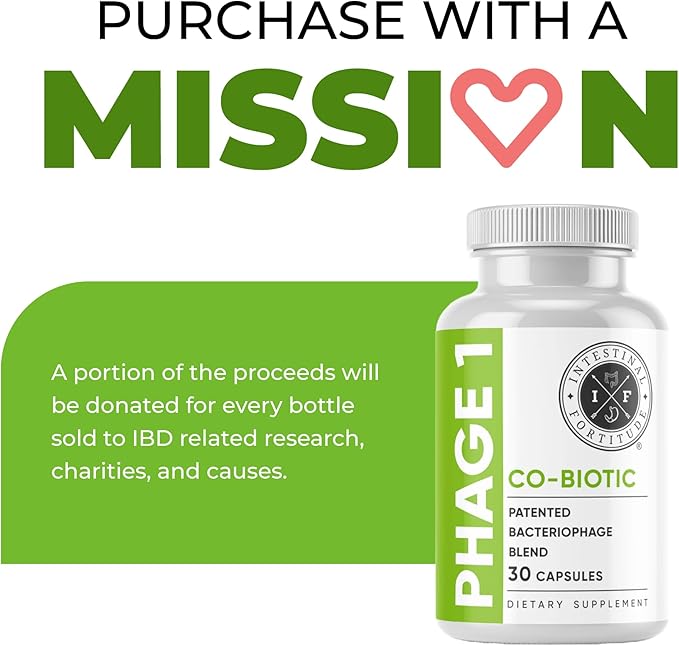 Intestinal Fortitude Phage 1 - Ultimate Gut Health Supplement Total Restore Intestinal Defense Patented Bacteriophage Blend for Gut Support Digestive &amp Immune System Health Destroy Bad Bacteri