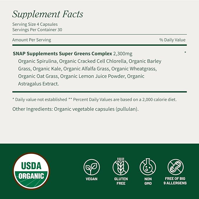 Snap Supplements Cholesterol Health + Organic Spirulina and Chlorella Bundle 60 + 120 Vegetarian Capsules