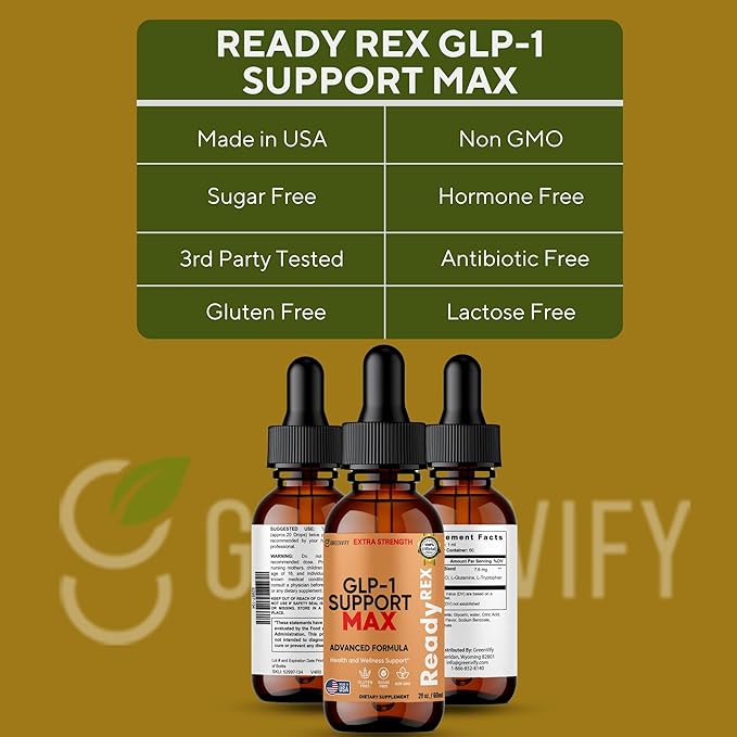 GLP-1 Support Max Advanced Formula L-Arginine HCl L-Glutamine L-Tryptophan 60 Servings 2 fl oz (5)