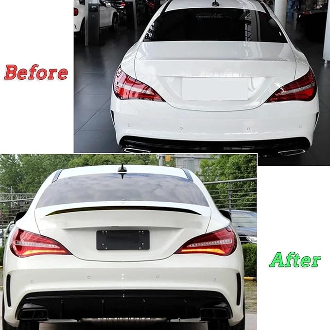 Car Rear Trunk Spoiler Wing Carbon Look Rear Trunk Spoiler Compatible for Benz CLA Class CLA260 CLA45 AMG 2013-2019(Carbon Look)