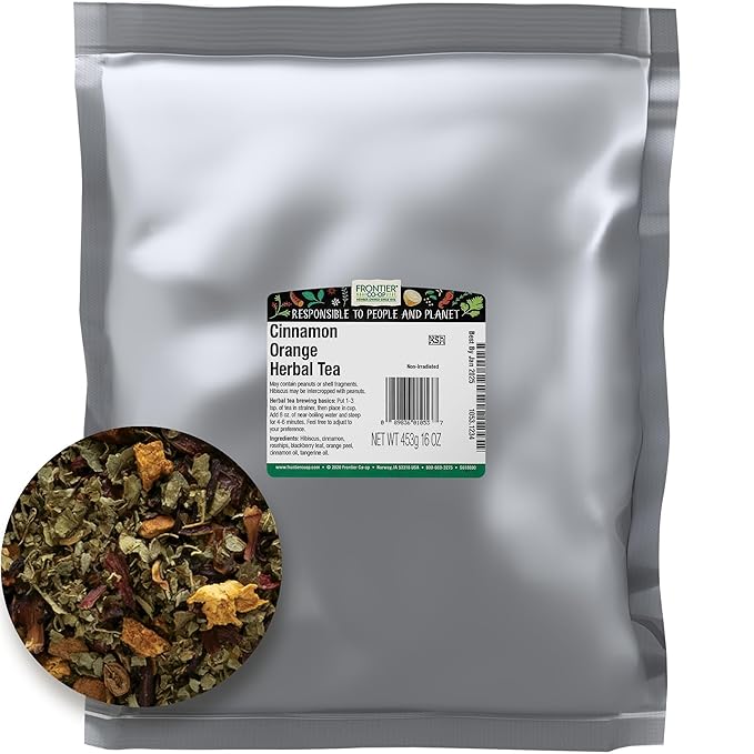 Frontier Bulk Cinnamon Orange Herbal Tea 16 Ounce