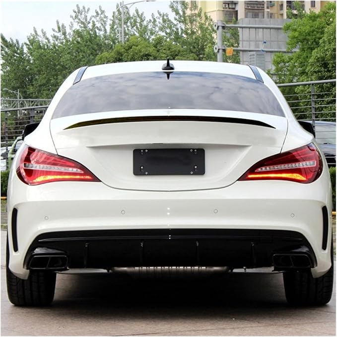 Car Tail Wing Glossy Car Rear Trunk Spoiler Wing Lip Fit for Benz CLA Class C117 CLA200 CLA260 CLA45 Fit for AMG 2013-2019 Tail Tailgate Lip Stylish (Color : Glossy Black)