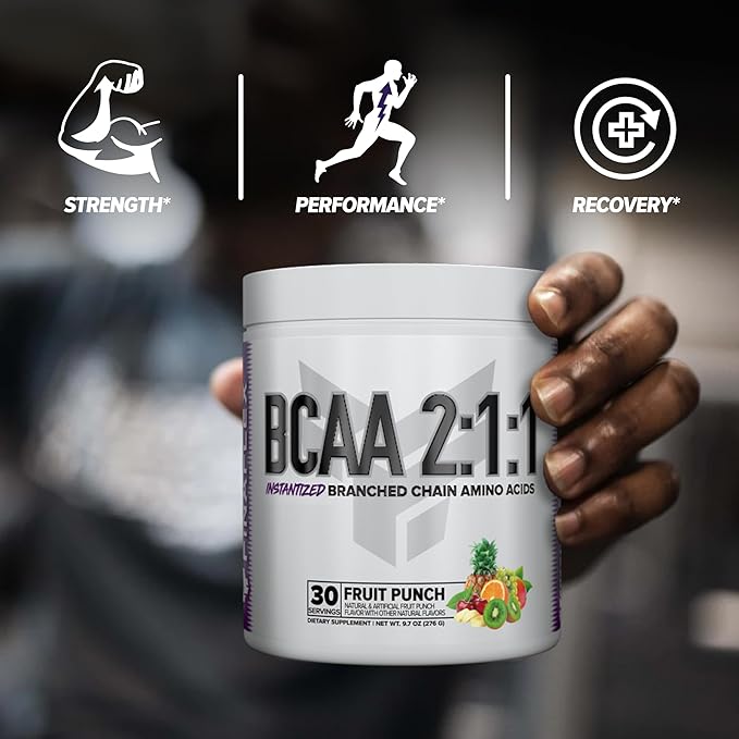 FINAFLEX Pure BCAA 2:1:1 Fruit Punch - 9.7 oz - Promotes Strength Recovery &amp Performance - with 2:1:1 Ratio of Leucine Isoleucine &amp Valine + Vitamin C - 30 Servings (Pack of 2)